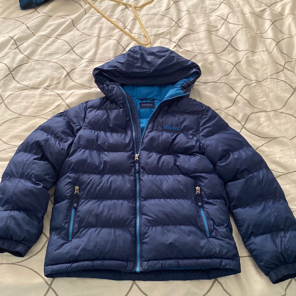 EUC Marmot boys size large blue Winter coat